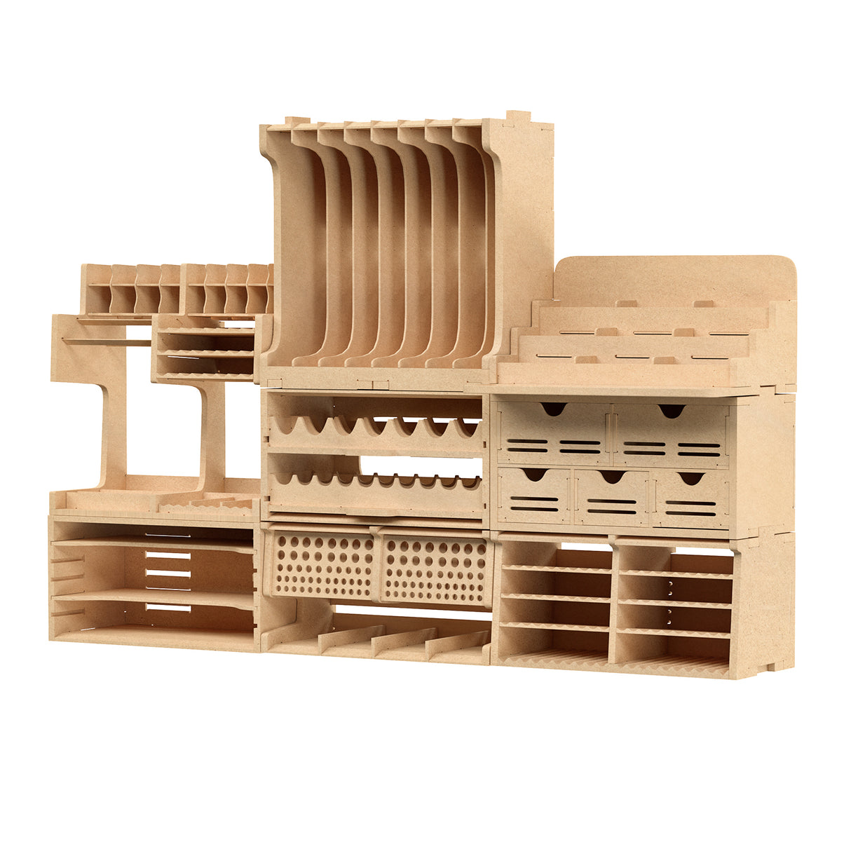 Bucasso Wooden Model Paint Organizer, Paint Rack with MDF Material for 35  Paint Bottles, Craft Paint Holder Suitable for Tamiya/Vallejo/Citadel, GK11