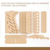 Wooden Model Paint Organizer, Paint Rack with MDF Material for 35 Paint Bottles, Craft Paint Holder Suitable for Tamiya/Vallejo/Citadel, GK11 (Can be combined with other GK style)