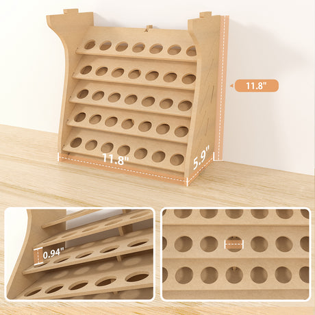 Wooden Model Paint Organizer, Paint Rack with MDF Material for 35 Paint Bottles, Craft Paint Holder Suitable for Tamiya/Vallejo/Citadel, GK11 (Can be combined with other GK style)