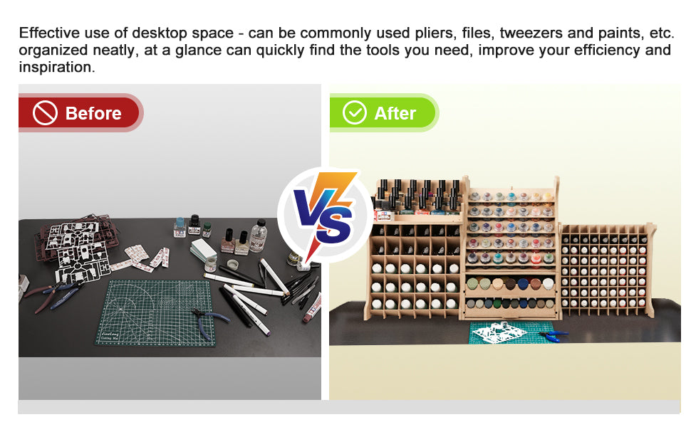 Plastic Modeling Tool Storage Large Capacity Paint Combination Rack MDF Material Paint Box Holds 211 Paint DIY Tinting Ink Bottle Durable, Suitable for Tamiya/Mr.Hobby/Vallejo/Citadel GK PS