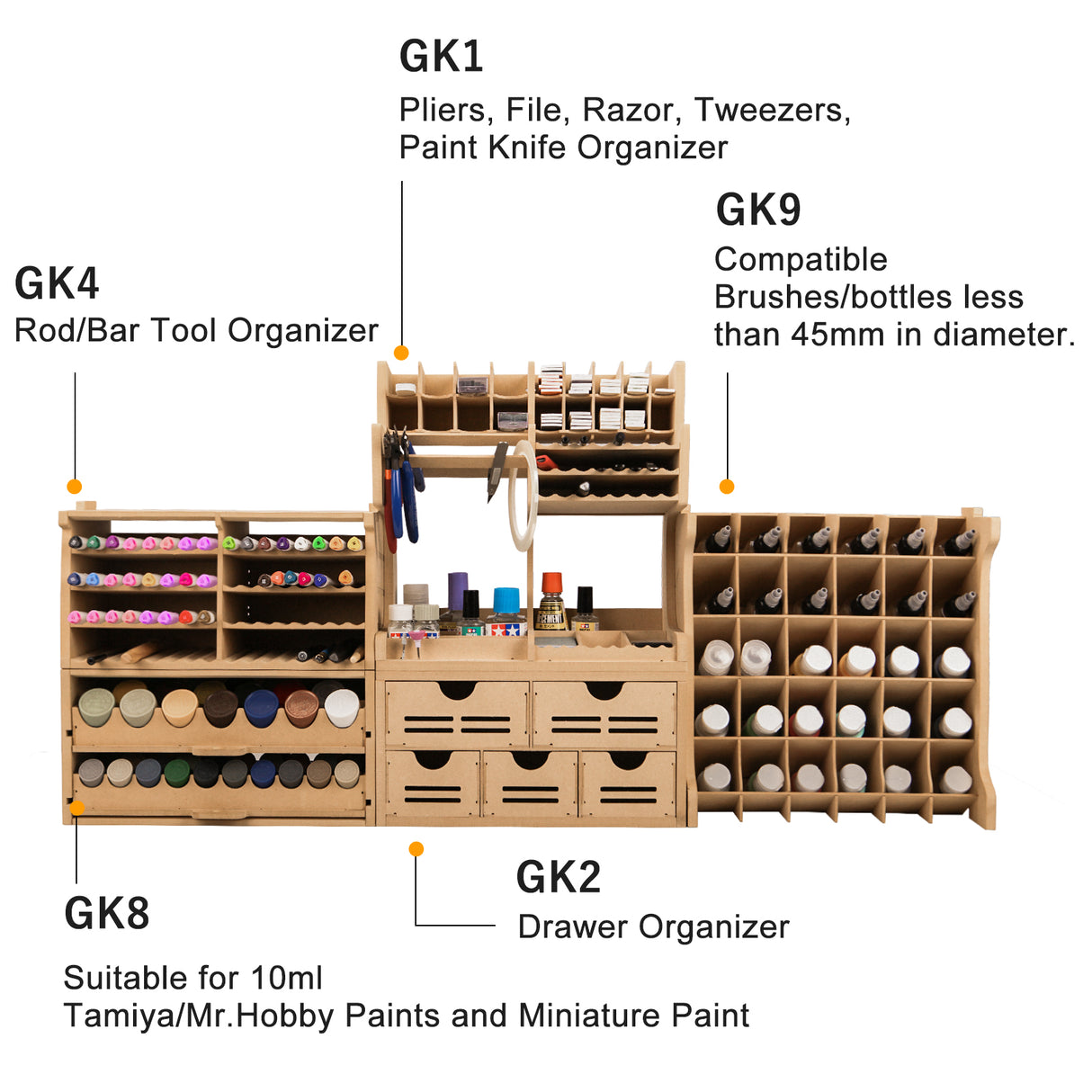 Plastic Model Paint Rack Tool Storage Paint Storage Model Tool Storage Model Tool Storage Rack MDF Material Paint Rack Plastic Model Tool Storage Large Capacity Workbench GK RS